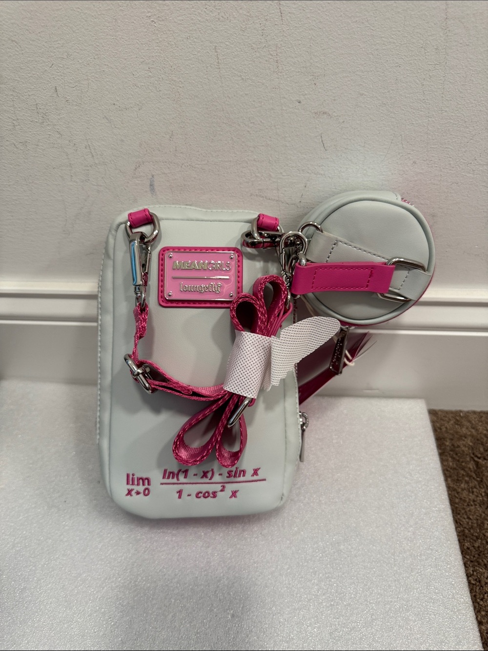 Loungefly mean girls calculator crossbody bag purse with pouch NWT - Picture 2 of 6